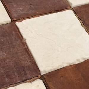 Old World Waxed Terracotta and Crema Real Chequers